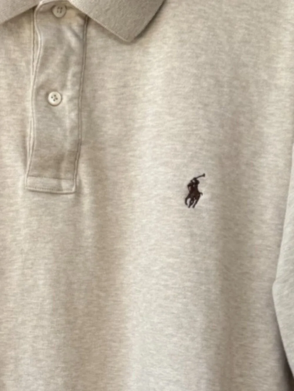 Polo Ralph Lauren Shirt Mens 2XL Cream Cotton Short Sleeves Tan Pony - Picture 3 of 5